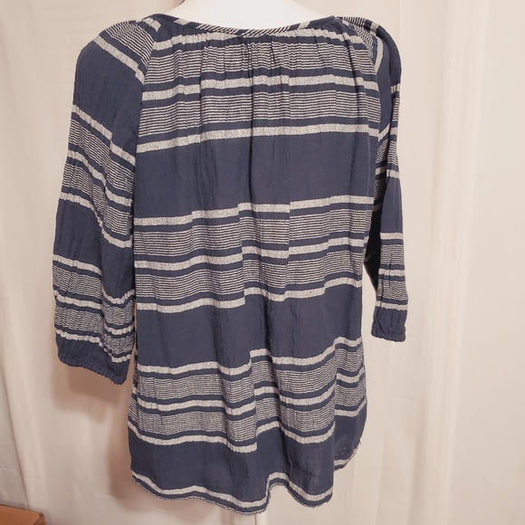 GAP Blue & White Peasant Blouse - Picture 2 of 3